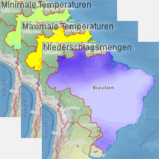 Temperaturen und Niederschläge in Brasilien nach Monaten