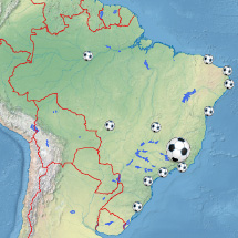 Lage des WM-2014 Spielortes Belo Horizonte in Brasilien Karte Belo Horizonte, Brasilien