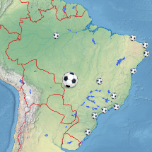 Lage des WM-2014 Spielortes Cuiabá in Brasilien Karte Cuiabá, Brasilien